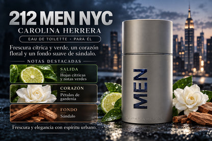 212 Men NYC Carolina Herrera - notas de referencia, venta en decants